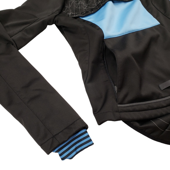 Performance Bike Cycling Jacket S Women Black Light Blue Back Pocket Back‎ Flap - Picture 9 of 12